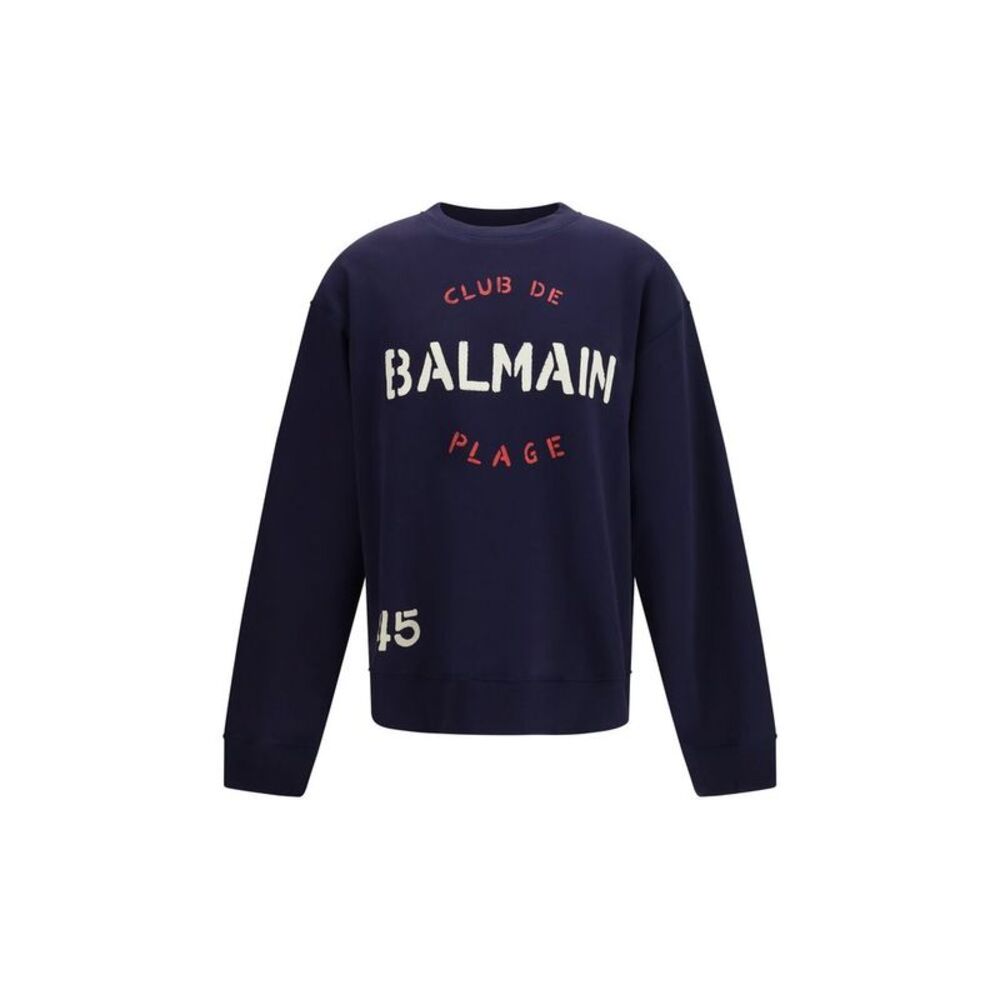 Balmain Blue Cotton Men's Sweatshirt